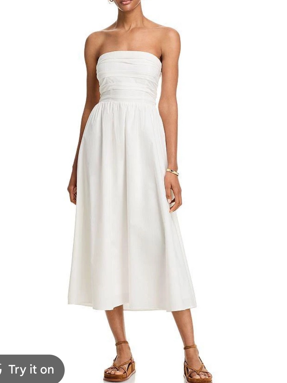 Wayf White Strapless Midi Dress